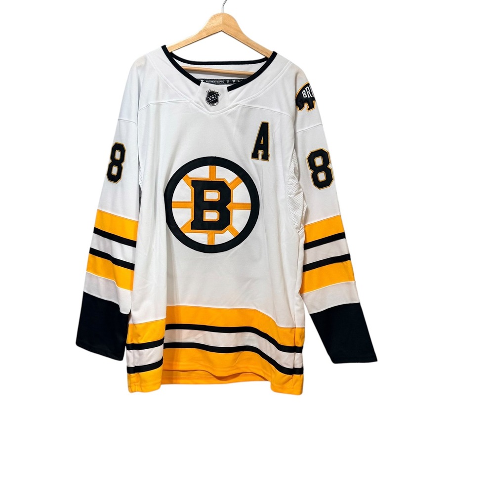 Fanatics Boston Bruins David Pastrnak 88 Authentic Pro Jersey White Size 52 NEW